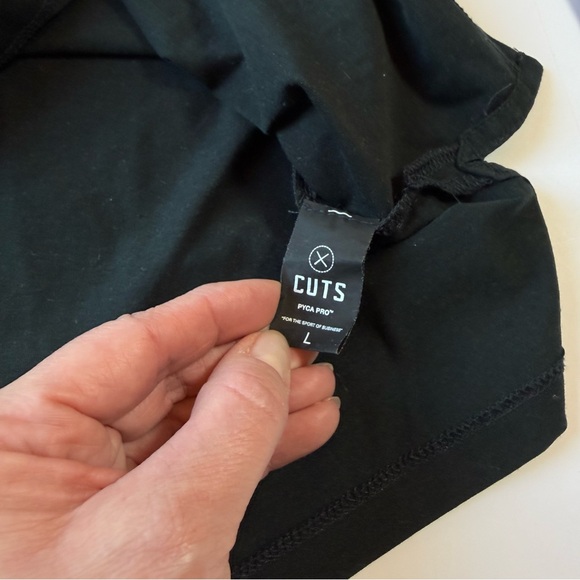 Cuts Clothing AO Henley Split-Hem Long Sleeve Shirt Black Large - Picture 3 of 7